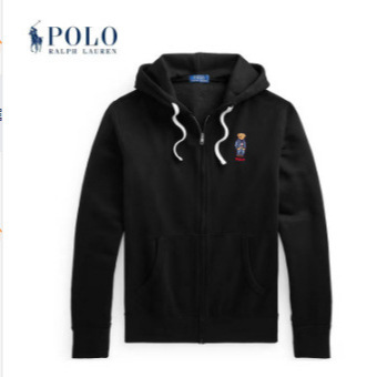 Spring 2026 Polo Bear Hooded Bear Sweatshirt Men's Winter Pullover Hooded Fleece Outerwear