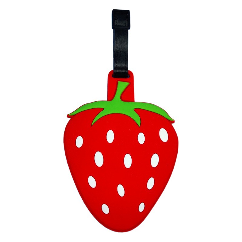 Creative fruit luggage accessories tag anti-lost label travel boarding pass PVC luggage tag soft glue consignment card