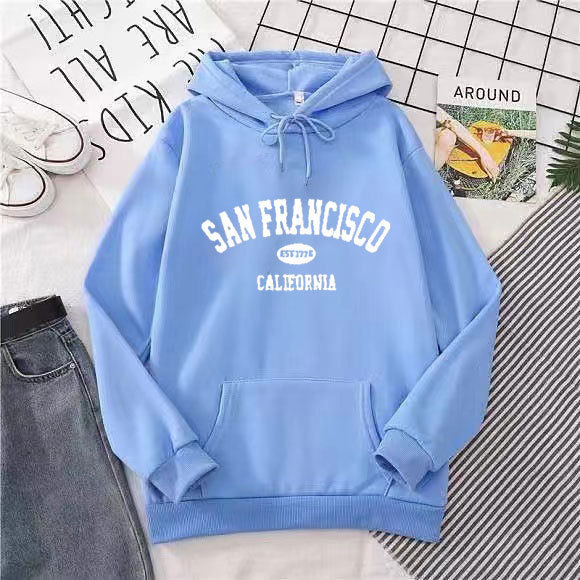 Printed Pullover Fleece-Lined Hoodie For Women 2025 Autumn Winter New Korean Style Loose Versatile Long Sleeve Top_voghion.com