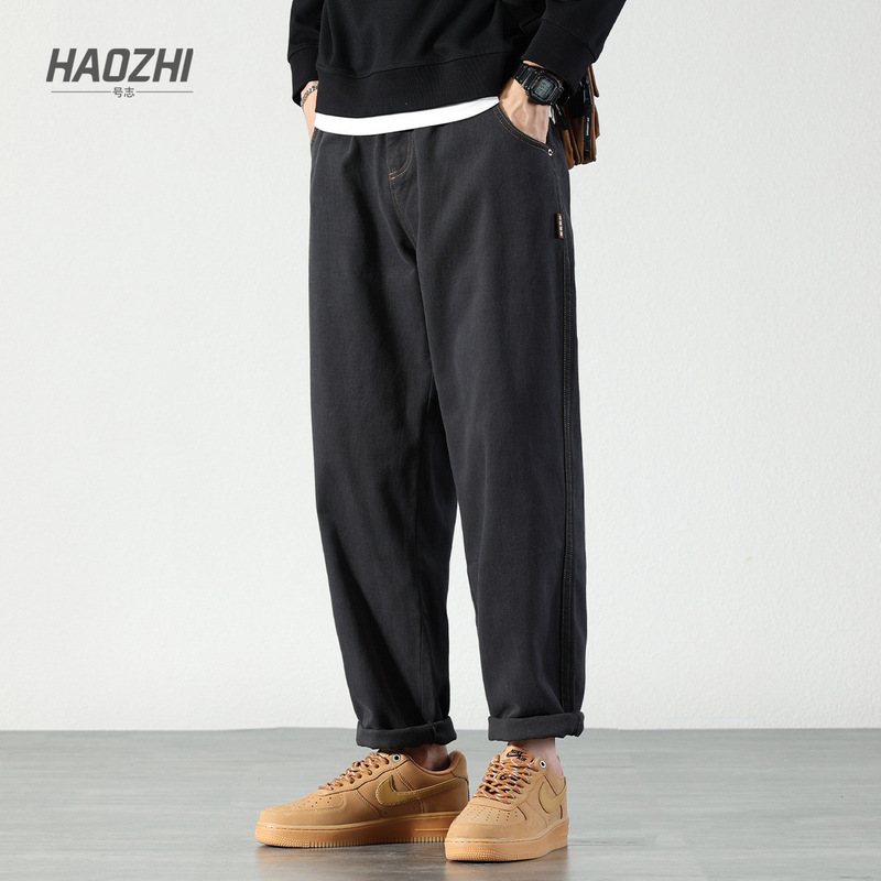 Casual Pants Men's 2024 Autumn New Loose Tapered Pants Japanese Fashionable Straight plus size All-match Pants Cotton