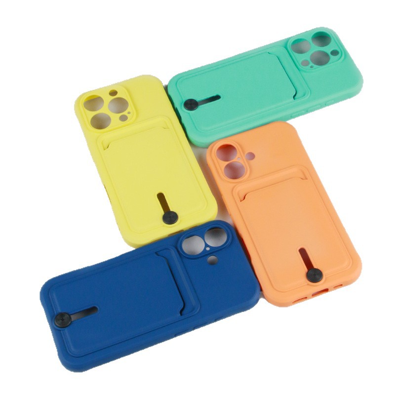 Aplicable para iPhone16 estuche para teléfono móvil nuevo Apple 16promax silicona 15 ranura para tarjeta 13 funda protectora 14