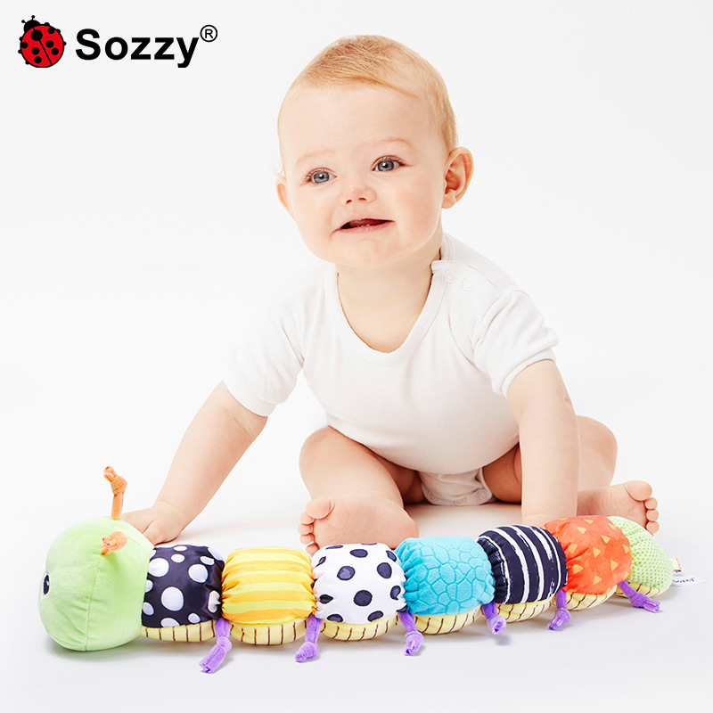 Sozz muñeca oruga altura Regla de medición bebé música sonando papel sonar sonajero regla de juguete dormir calmante juguete