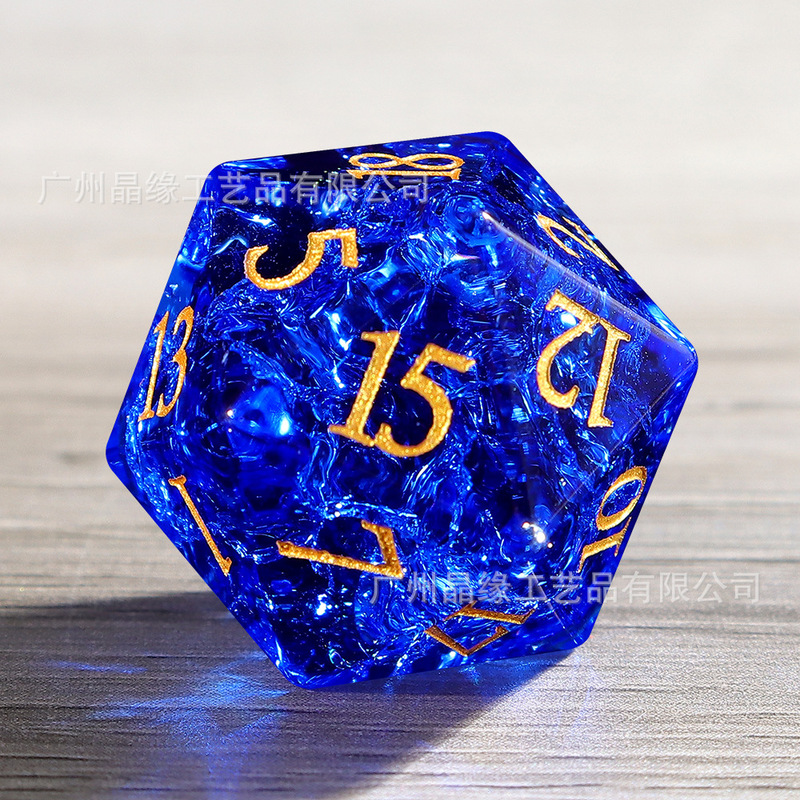 Hot Selling D6D20 Single Dungeons and Dragons Game Dice Sapphire Blue Burst Crystal Dice K9 Crystal Dnd Hot Selling D6D20 Single Dungeons and Dragons Game Dice Sapphire Blue Burst Crystal Dice K9 Crystal Dnd