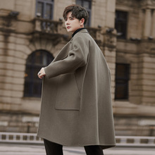 毛呢大衣男士中长款韩版过膝羊毛呢子风衣双面绒外套冬季加厚英伦