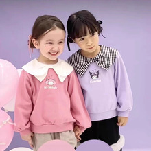 日系女童春秋款melody库洛米毛圈底翻领套头长袖卫衣