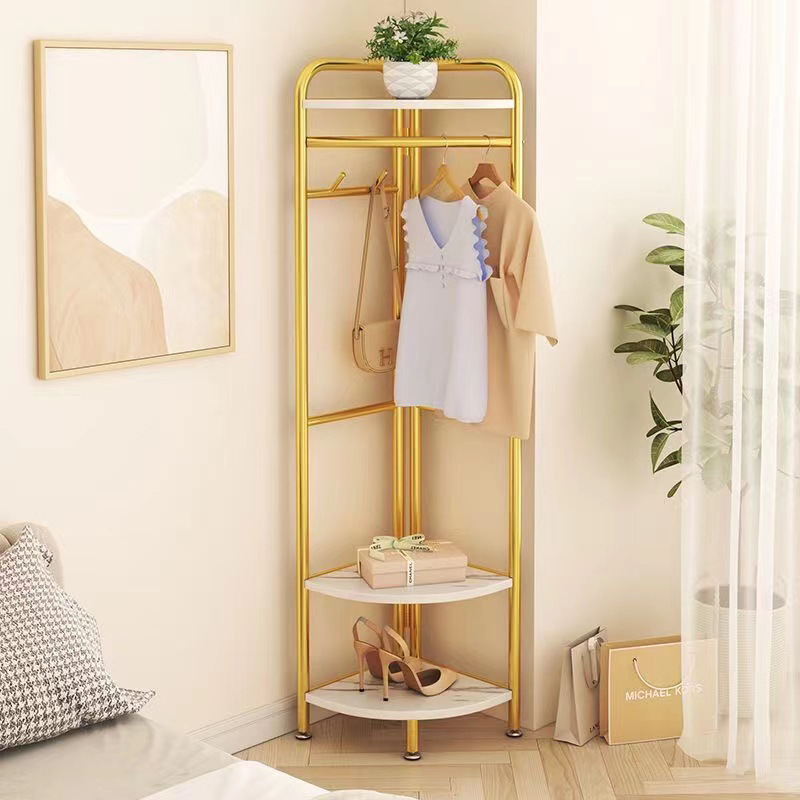 Esquina móvil perchero esquina percha de almacenamiento de ropa percha salón dormitorio percha de almacenamiento al por mayor