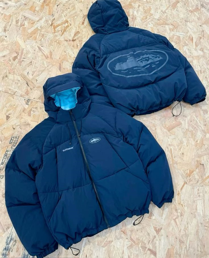 Corteiz Elitework Micro Puff Puffer Jacket Navy