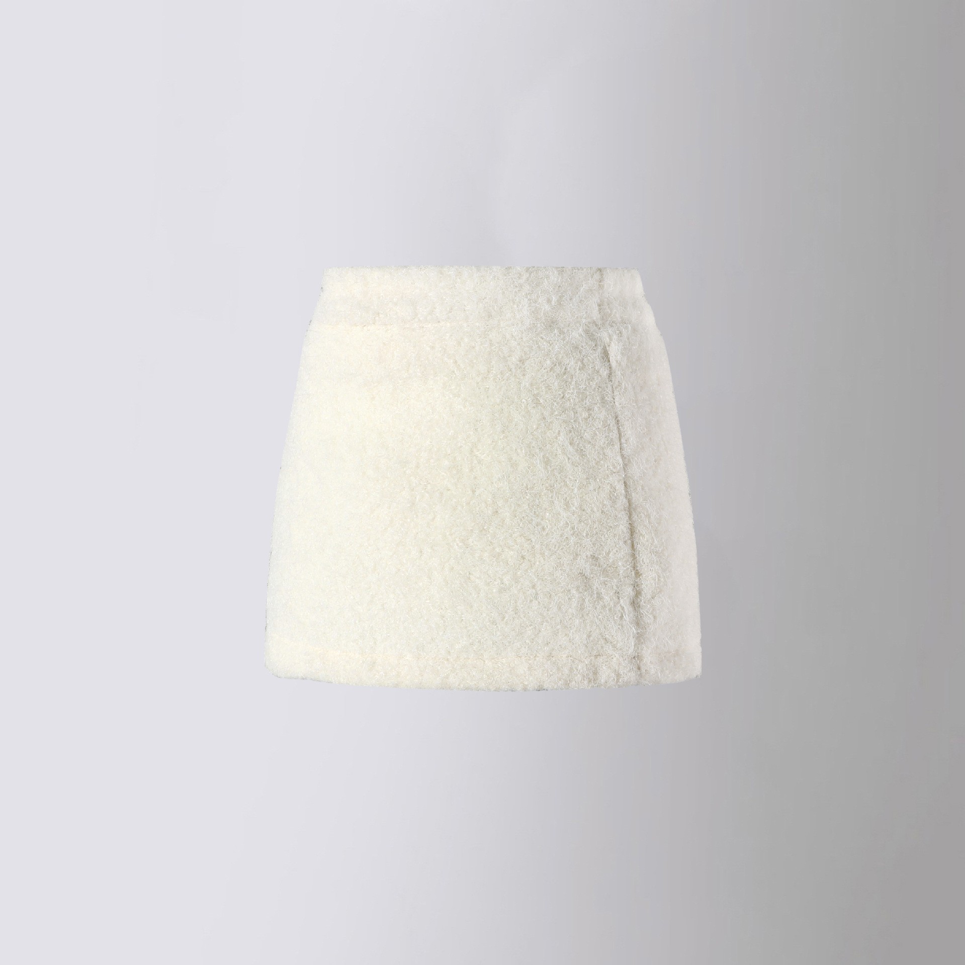 White, solid color, cashmere, hip-accented