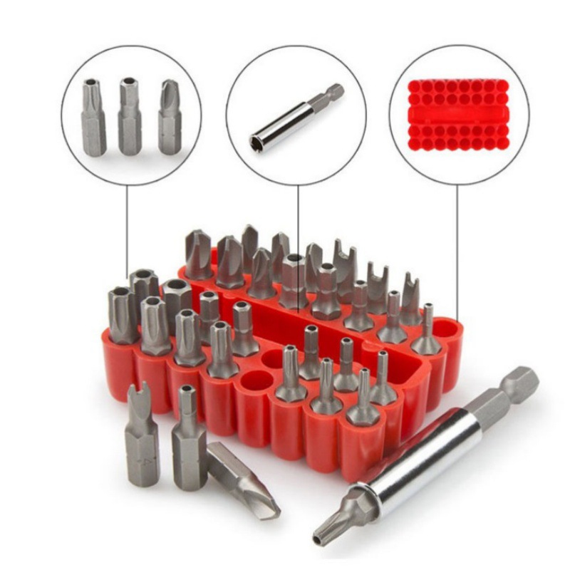 Destornillador eléctrico bit neumático Cruz bit extensión varilla con forma magnética destornillador 33 unidades traje