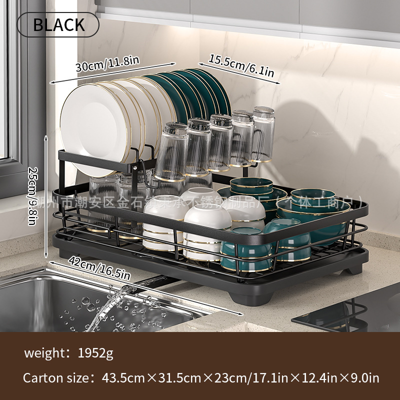 Transfronterizo hogar multifuncional platos de cocina marco de drenaje de agua tablero palillos tazas almacenamiento de platos pequeños estante de almacenamiento de platos