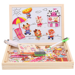 Children's Magnetic Puzzles and Boards Animal Magnetic Puzzle Fun Dual-Sided Magnetic Drawing Board Children's Educational Puzzles