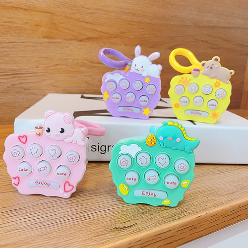 Creative Cartoon Doll Rabbit Gopher Machine Keychain Bear Game Console Pendant Claw Machine Small Gift Wholesale