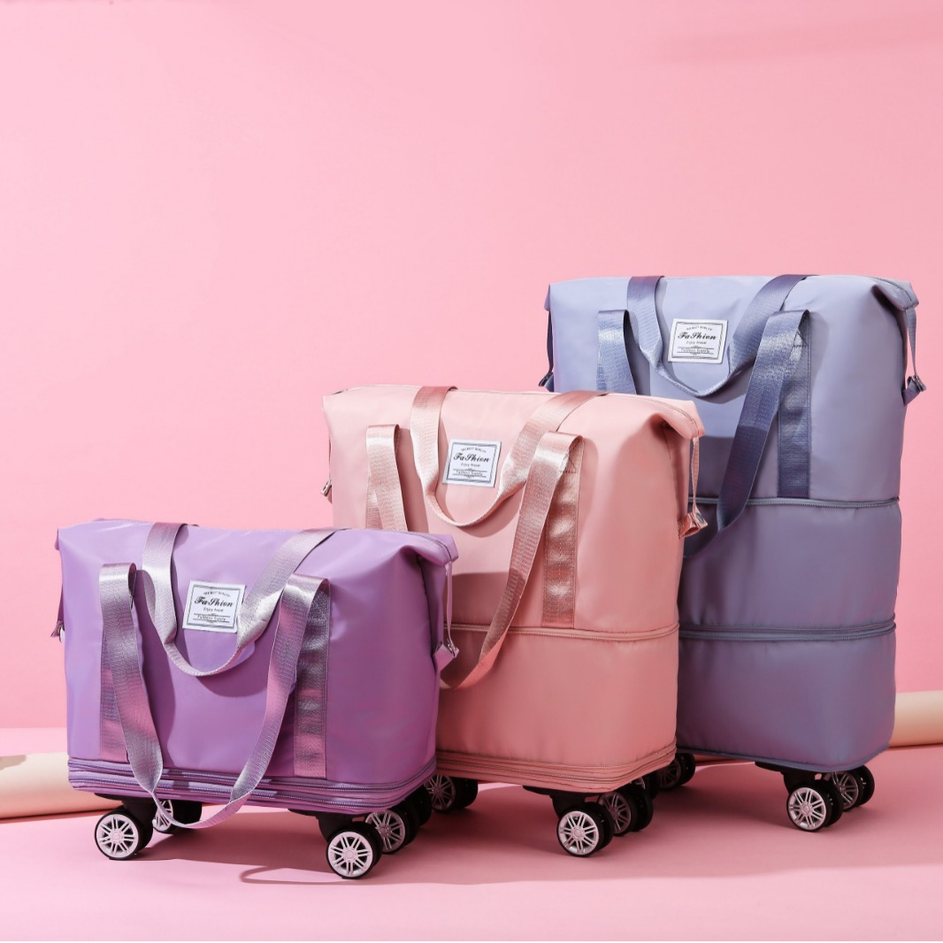 Bolso de rueda, bolsa de viaje, bolsa de envío, separación en seco y húmedo, polea desmontable, cinco colores, gran capacidad