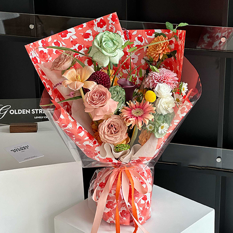 Flor de verano té de flores de alto nivel papel de embalaje floral impermeable ramo de flores materiales de embalaje de flores
