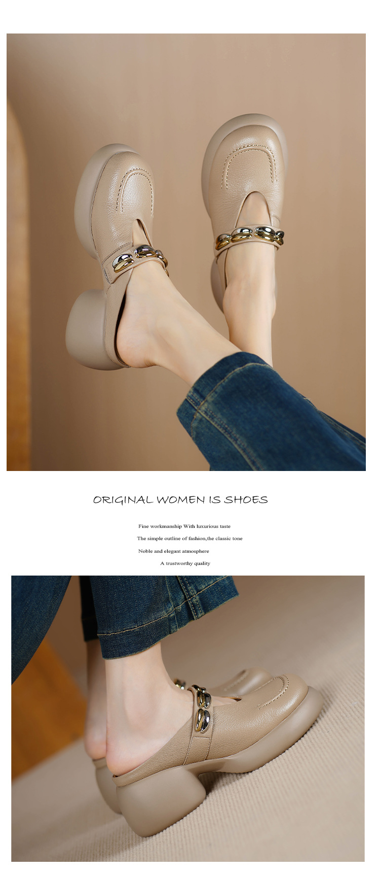 Dép sandal cao gót nữ mũi kín gót hở đế dày 7 cm — đen chi tiết 8