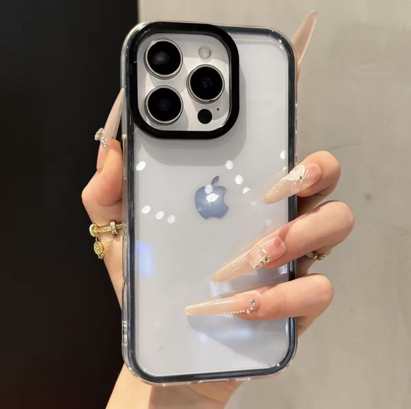 高颜值滴胶透明壳适用iphone16手机壳14苹果15promax亚克力13凹槽|undefined