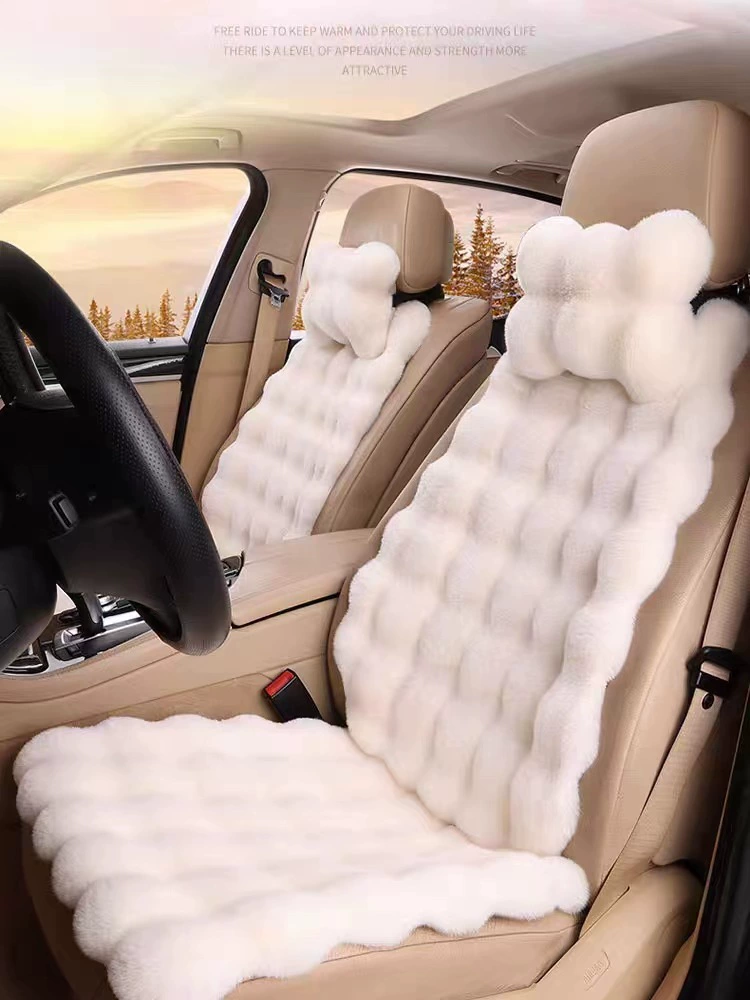 Оптовая продажа, новая зимняя шерстяная бархатная подушка для автомобильного сиденья, имитация кроличьего меха, бархатная четырехсезонная утолщенная теплая универсальная подушка для сиденья