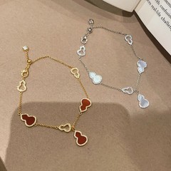 赤い本が爆発した白月の光白貝母ひょうたん鎖2025年福禄紅メノウ小ひょうたんアクセサリー