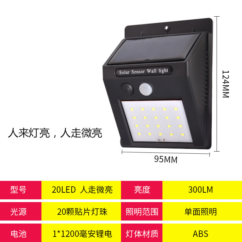 Hogar lámpara solar fluorescente lámpara de jardín solar al aire libre Cuerpo Humano inducción lámpara de pared jardín Villa ciervos Otros