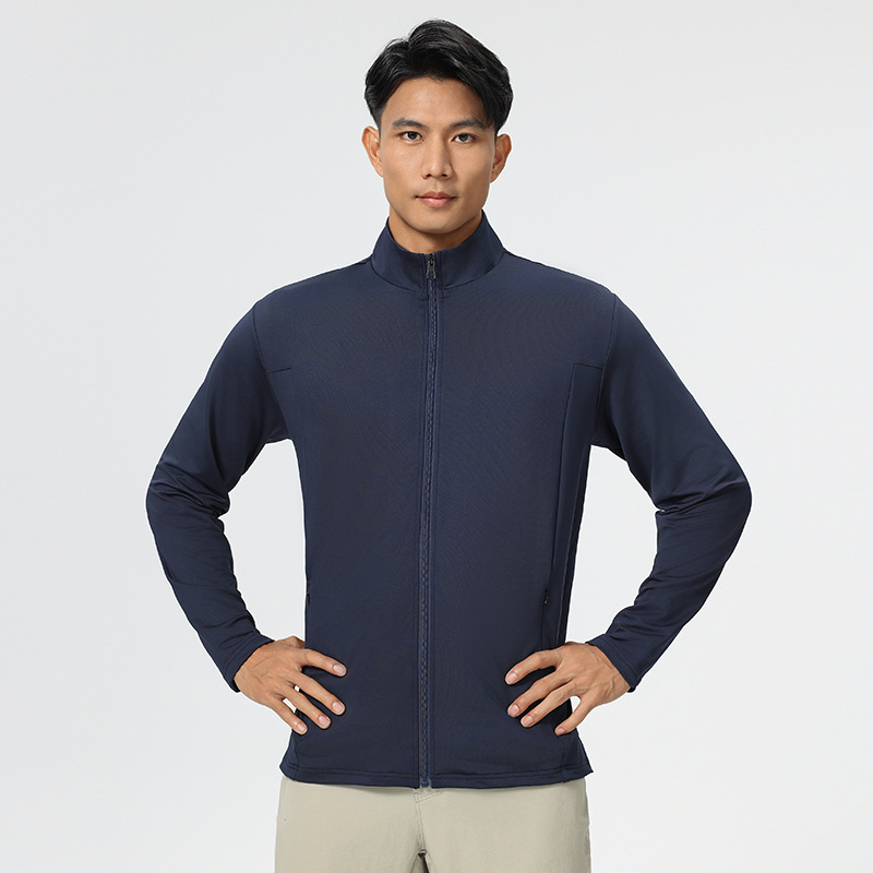 Nueva chaqueta de otoño los hombres collar del soporte color sólido negocio la moda delgada capa superior primavera y otoño