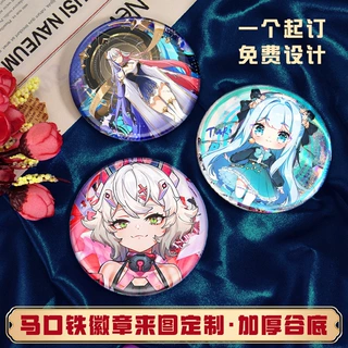 吧唧定制加厚马口铁徽章好物定做冷烫双闪木质吧唧自印胸针勋章