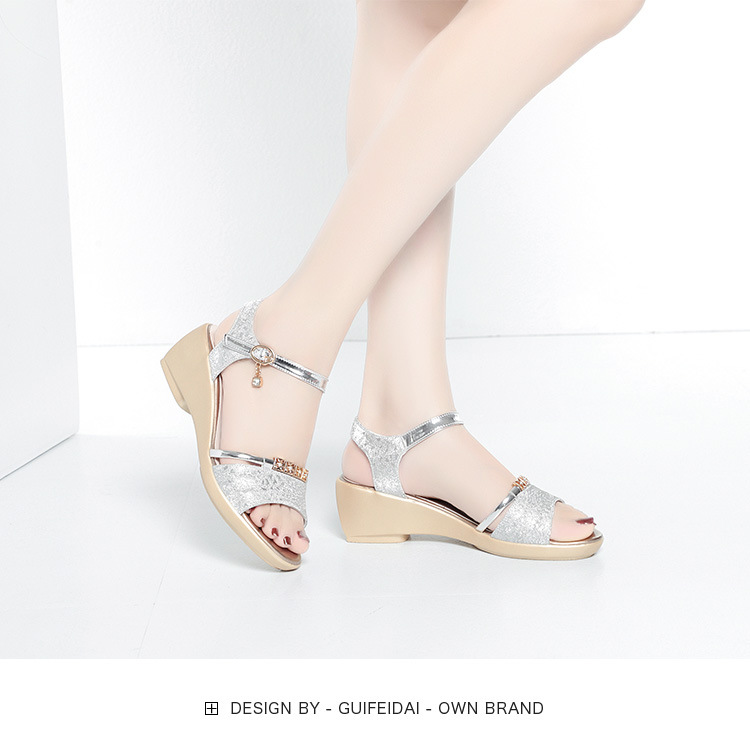 Sandal nữ đế xuồng cao gót mùa hè, dáng platform chắc chắn, phù hợp đi làm và dạo phố — màu vàng chi tiết 13