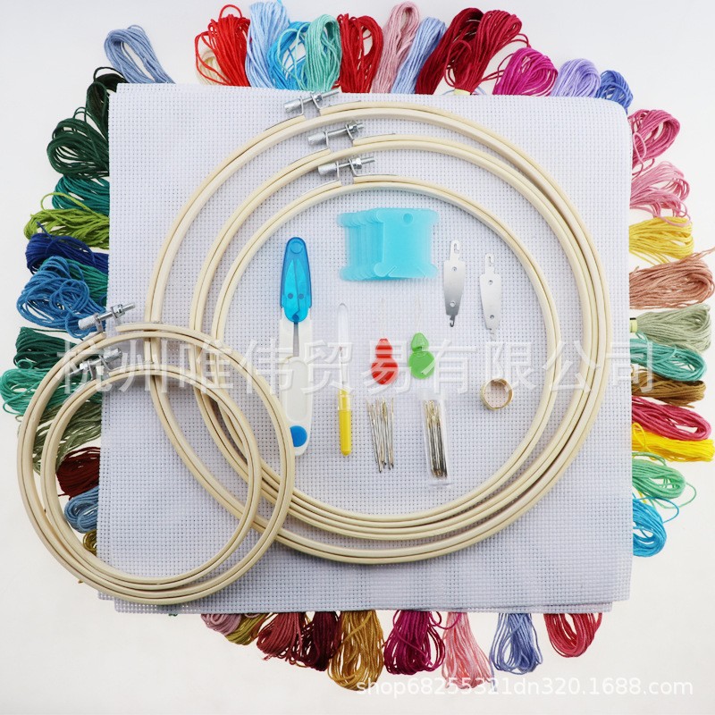 DMC hilo de punto de cruz tablero de bobinado 50 colores 100 colores traje 8 M hilo de bordado de algodón ecológico de 6 hilos 12 tarjetas de hilo al por mayor