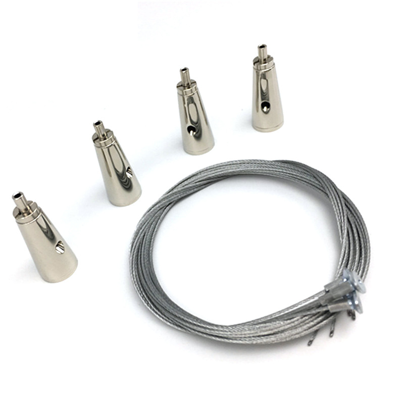 Suministro directo de fábrica iluminación de altura ajustable con cabeza de alambre de acero luz colgante Luz de panel Luz de tira Cuerda colgante de seguridad