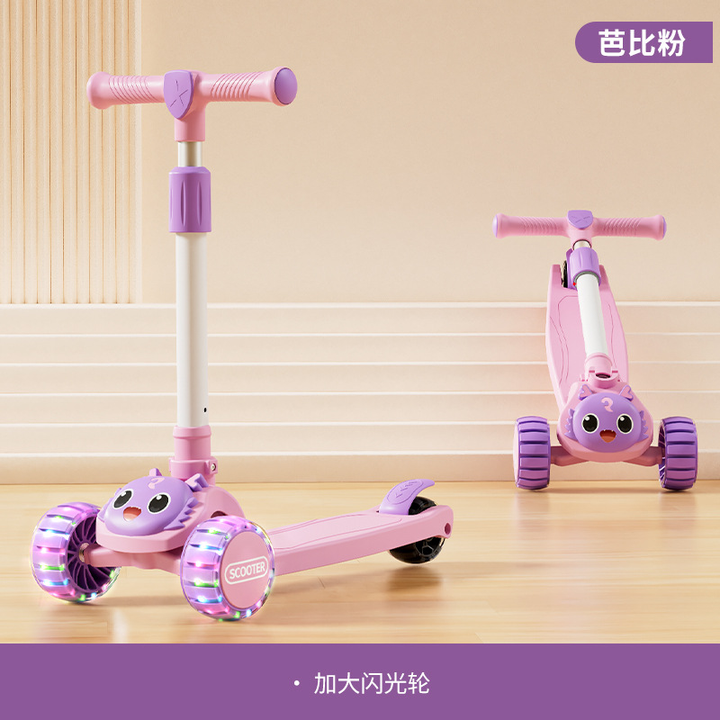 Scooter Plegable Infantil 3 en 1 con Asiento y Base Ensanchada de Plástico image 14