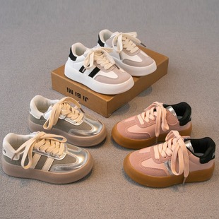 Children's sneaker Girls 2024 Spring and Autumn New Korean Style Soft Sole Board Shoes Boys Casual White Shoes