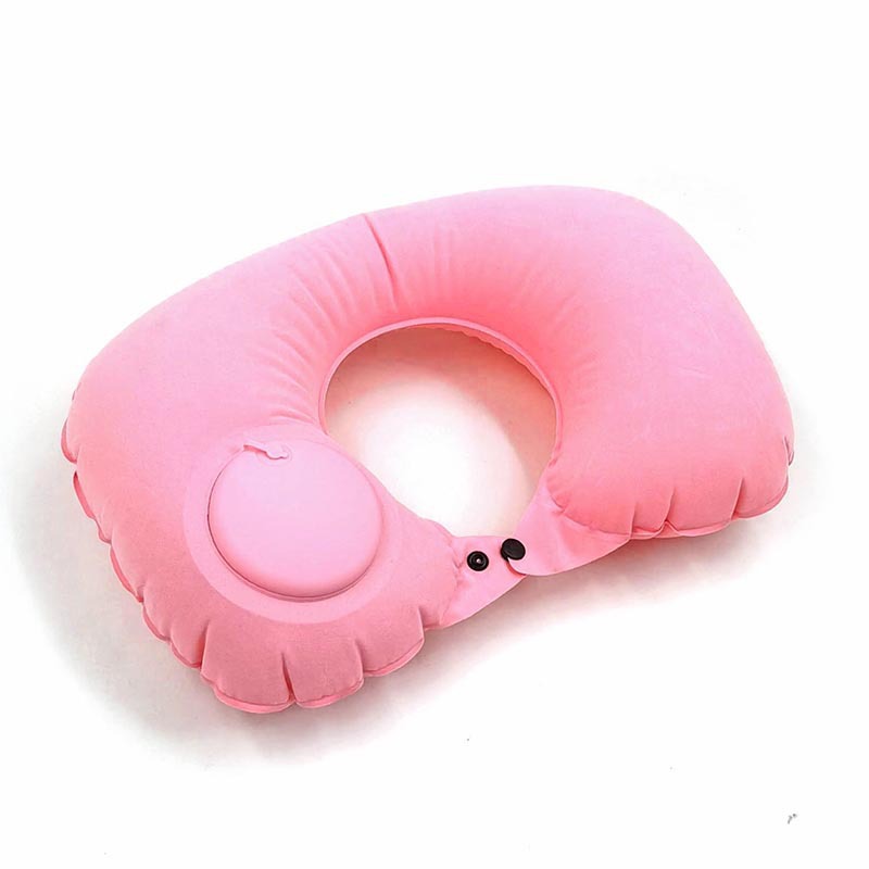 Portable Compression Inflatable U-Shaped Travel Neck Nap Airplane Pillow_voghion.com