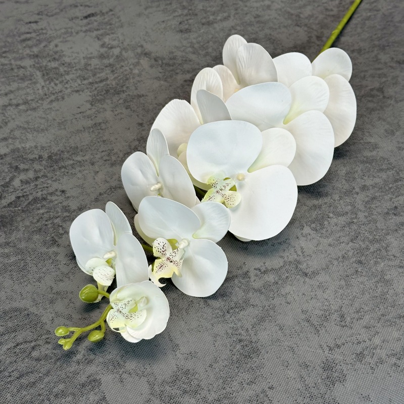 Película de 9 cabezas Phalaenopsis 3D impresión mano-sensación flor artificial boda Home Hotel decoración flor falsa al por mayor