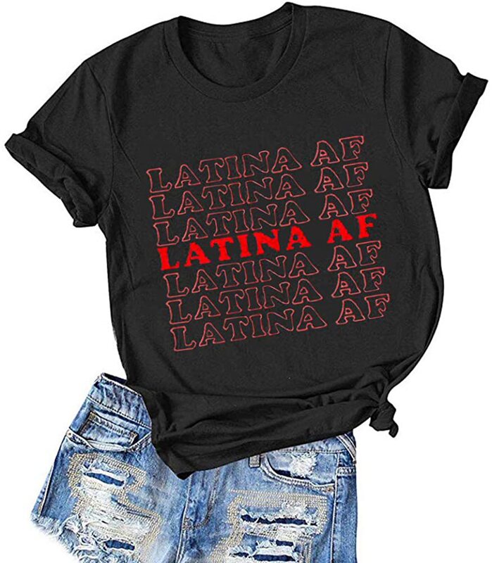 in stock independent station wal-mart european and american new latin alphabet printing street trend round neck short sleeve t-shirt