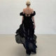 2025 Spring and Summer Cross-border New Products Irregular off-shoulder dress Ruffled Long Skirt Draped European and American Women's Wear