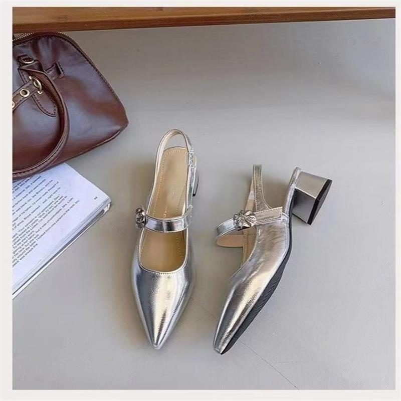 Zapatos de tacones altos de alta calidad de verano 2026 nuevos tacones agudos de taco grueso taladro zapatos de mujer temperamento image 7