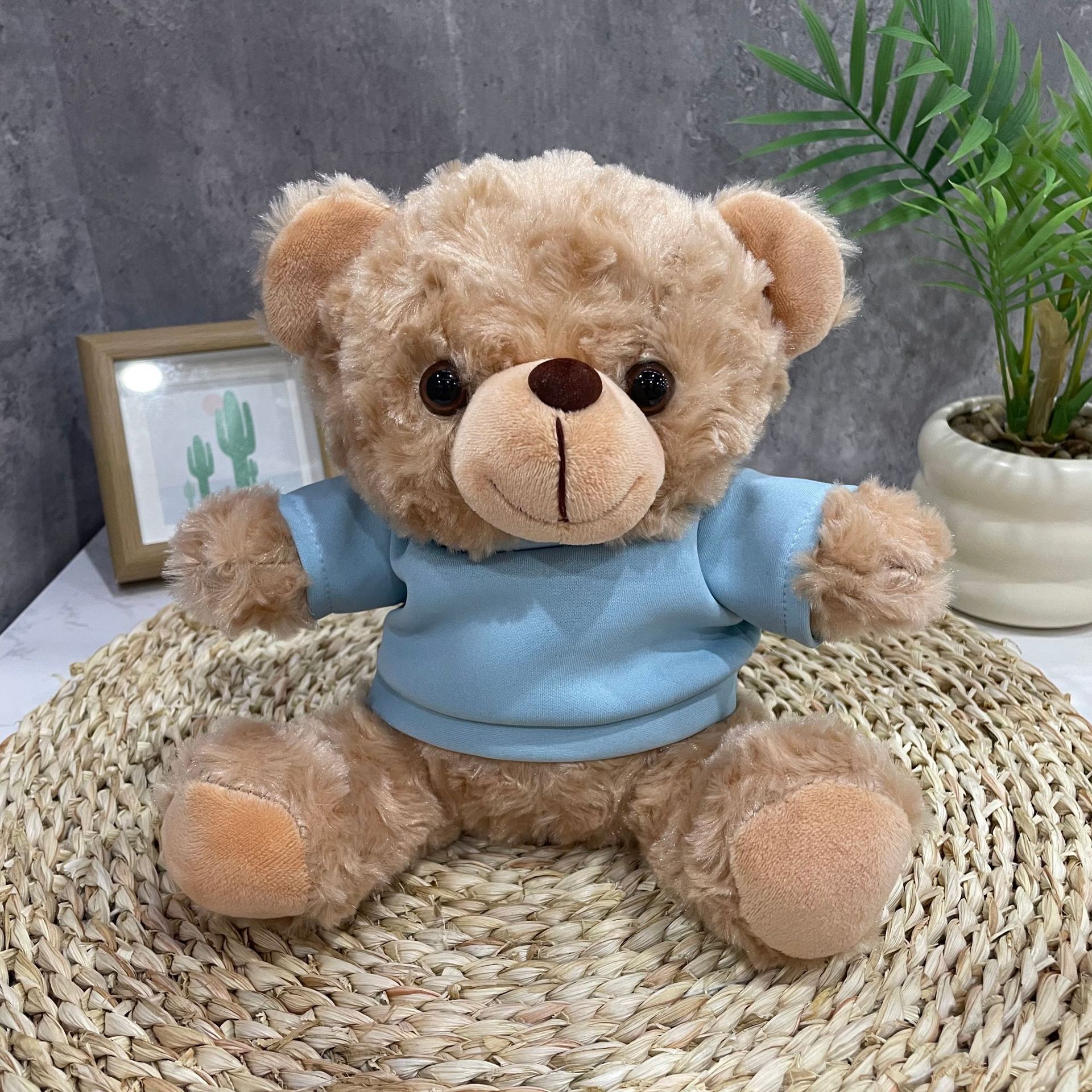 Teddy Bear se puede imprimir LOGO evento de vacaciones muñeca regalo para el hogar adornos de escritorio abrazar juguetes de peluche