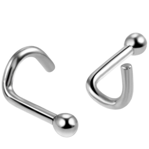 G23 Titanium Alloy Round Ball 5-Character 7-Character S-Bar Nose Bent Nose Ring F136 Cross-Border Hot Selling Body Piercing Jewelry