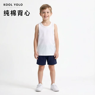 儿童跨栏背心白色黑色灰色纯棉无袖T恤纯色打底衫纯色 内衣夏季
