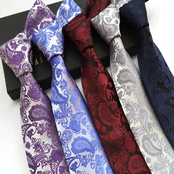 Manufacturer's Ready Supply 2025 Men's Polyester Cashew Flower Paisley Flower Pattern 18 Colors Men's Business Casual Tie