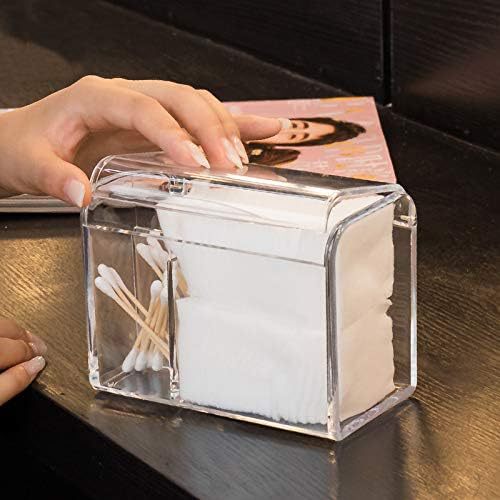 透明亚克力支架分配器适用于棉球棉签圆形垫牙线3格塑料药剂罐