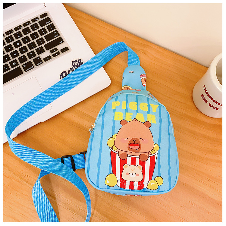 A new printed children's bag featuring cute and stylish Japanese cartoon boys' and girls' chest bags and Capibara baby coin purse undefined
