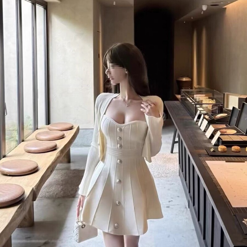 法式轻奢气质甜美百搭设计感收腰显瘦小香风温柔秋冬两件套装|undefined