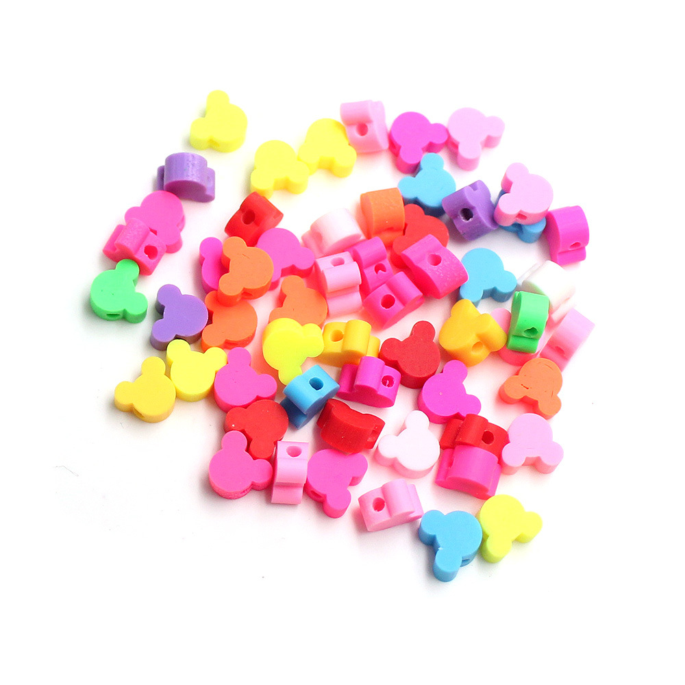 Cuentas de cerámica suave DIY, caras sonrientes, sueltas para pulseras y collares