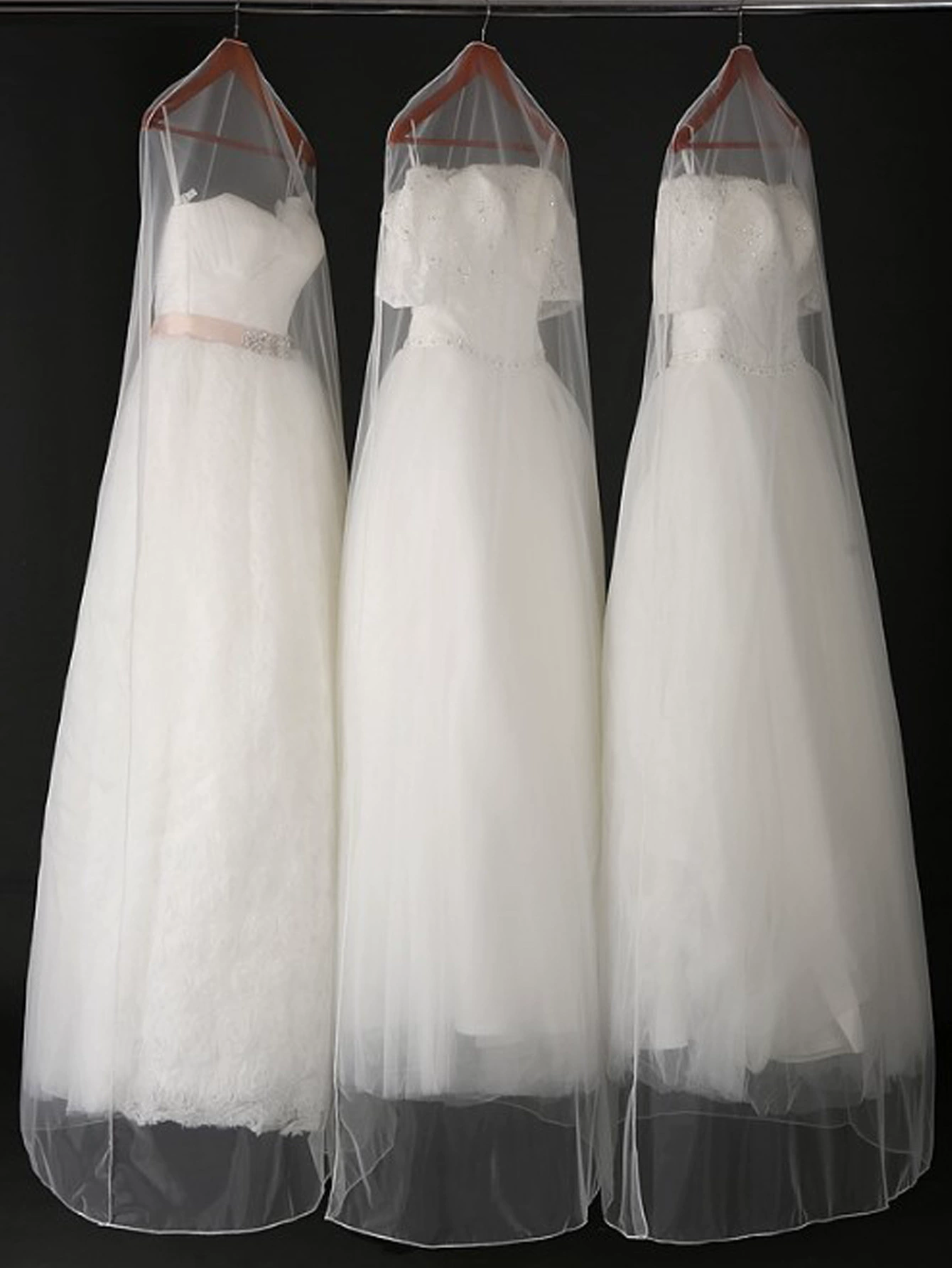 Свадебное платье Пылезащитный чехол Прозрачный пылезащитный чехол для одежды Удлиненный Швейцарский сетчатый чехол Xiuhe Dress Cheongsam Display Защитный чехол