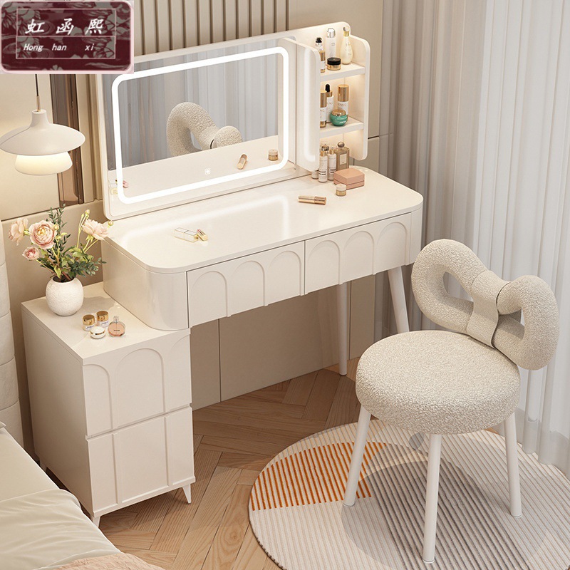 Light Luxury New Dressing Table Modern Simple Bedroom Dressing Table Internet Celebrity Smart Dressing Table Small Apartment with Light Storage