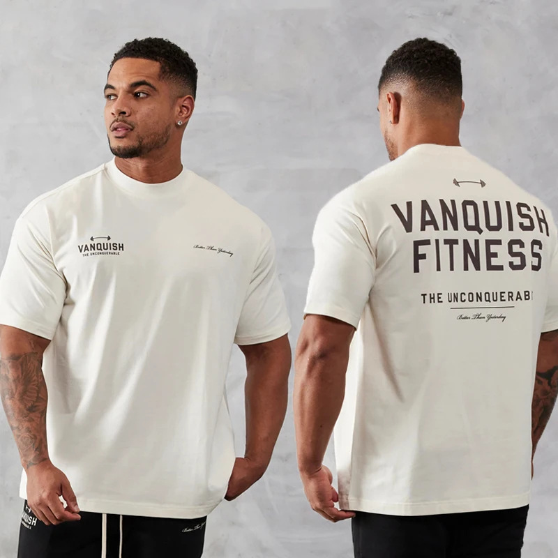 Men's Vintage Oversized T-Shirt Summer New Sports Fitness Co