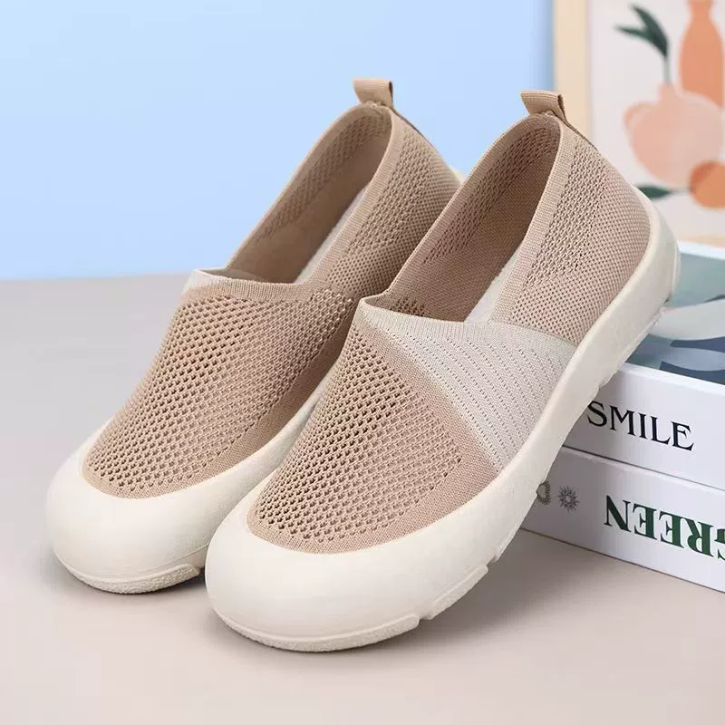 Летние новые стильные старые пекинские тканевые туфли, женские сетчатые туфли, сетчатые дышащие легкие туфли для мам, нескользящая повседневная обувь на мягкой подошве