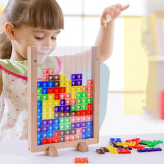 Young children's 3D three-dimensional acrylic building block puzzle early education variety Tetris puzzle board game educational toy
