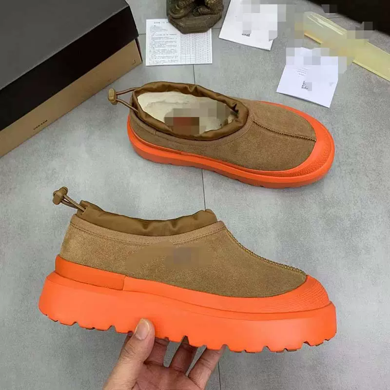 王一博同款羊毛羊皮毛一体桑坡厚底冬季男棉鞋一脚蹬情侣雪地靴女