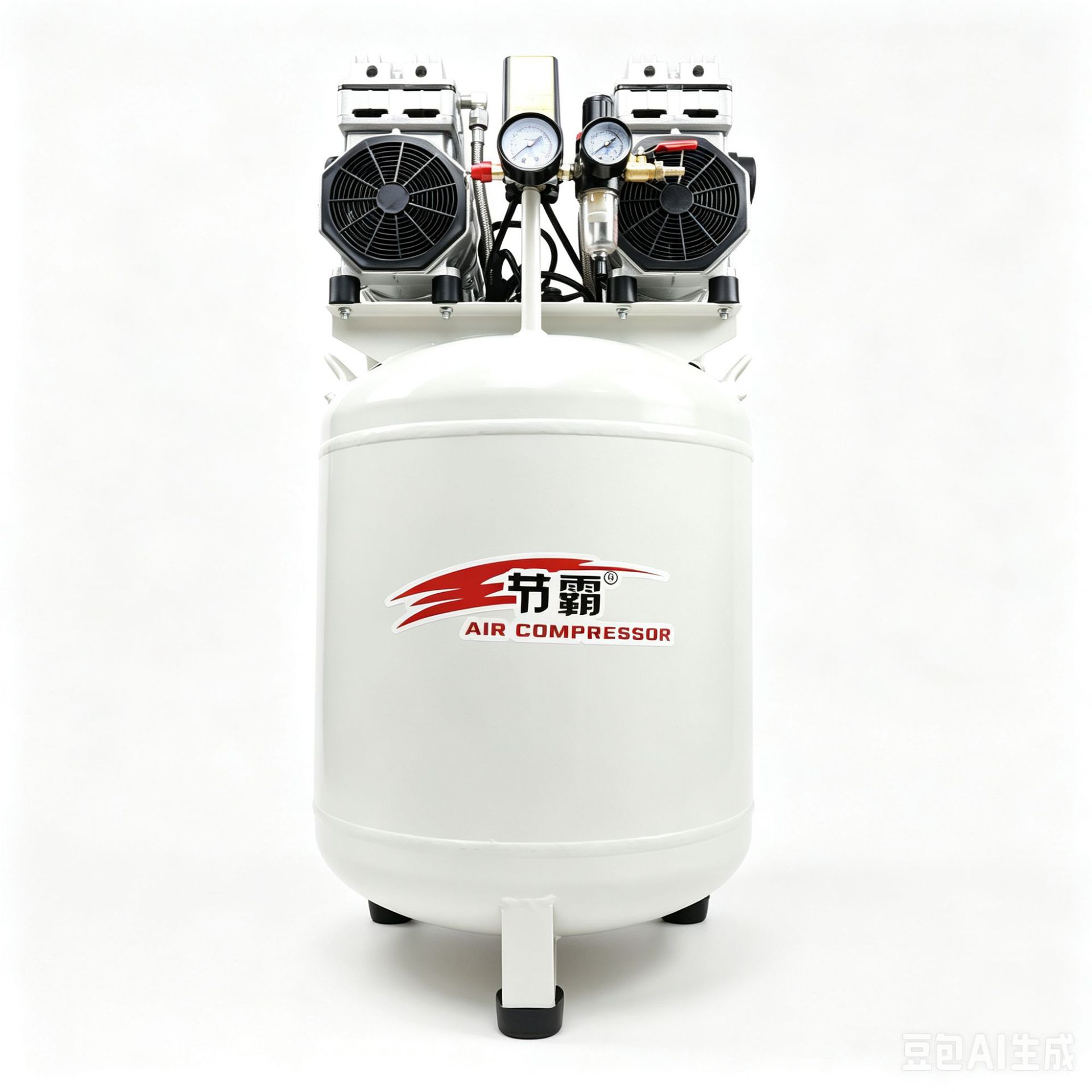 Jieba Vertical 60L Small Oil-Free Air Compressor for Dental Laboratory, Woodworking, Packaging, Mobile Air Compressor